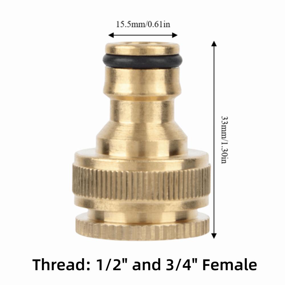 4PCS Quick Connect Hose Connector 1/2" and 3/4" Female Thread Hose Adapter  Garden Irrigation