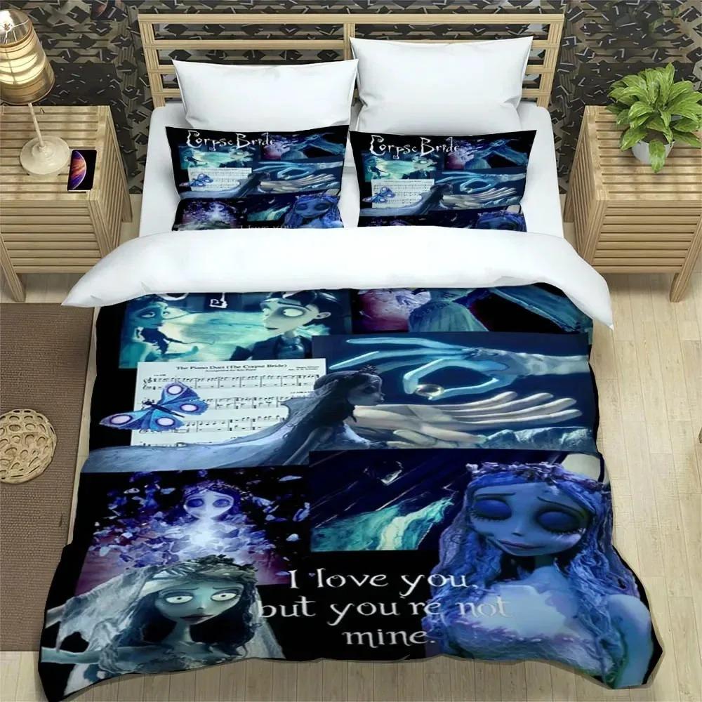 Corpse Bride Cartoon Bedding Sets Exquisite Bed Supplies Set Duvet Cover Bed Comforter Set Bedding Set Luxury Birthday Gift
