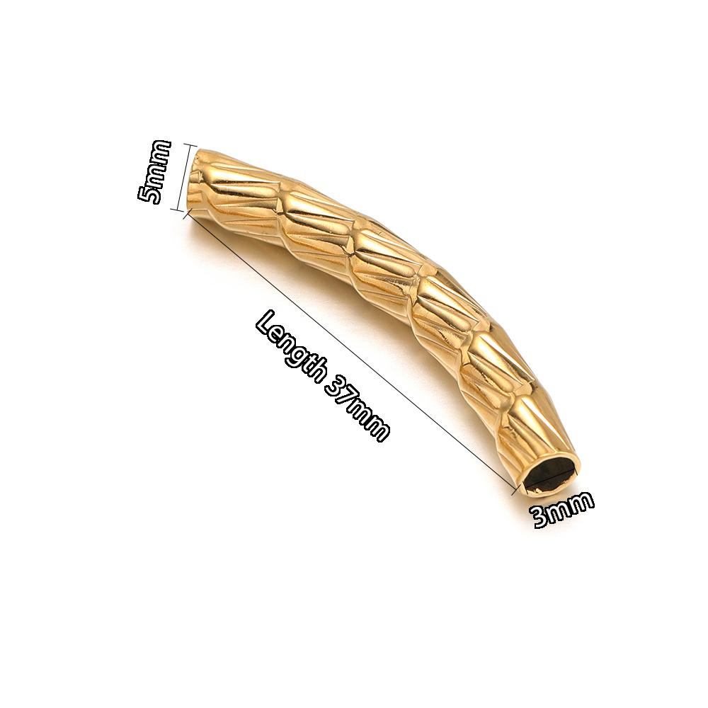 10pcs Stainless Steel Connectors Curved Tube for Jewelry Making Gold Color Straight Beads Bracelet Necklace DIY Jewelry Finding