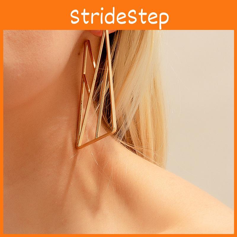 Stylish Triangular Geometric Earrings For Women In Gold And Silver Colors