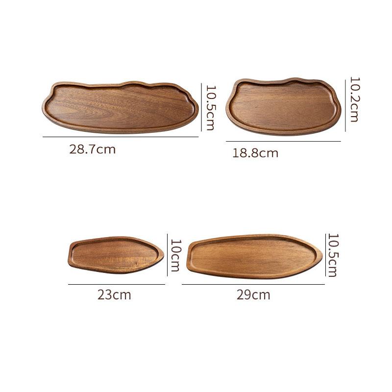 Wooden Tea Coffee Tray Japanese Style Fruit Dessert Candy Plate Wood Decorative Bread Snack Cake Food Dish Trays Tableware