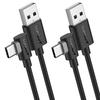 SUNGUY USB Type C Cable L-shaped 3M [Set of 2] Max 18W Fast Charging USB C Cable Type C Cable USB2.0 Data Transfer Compatible with USB-C models such a