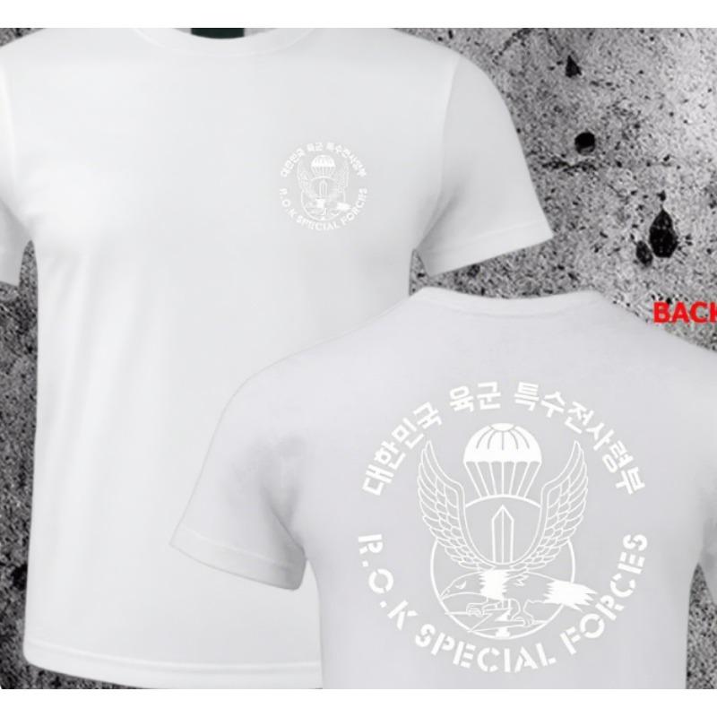 Trend 25 Korean Army J Special Operations Team ROKSWC Black Beret Printed Oversized Short Sleeve TShirt Summer New Arrival
