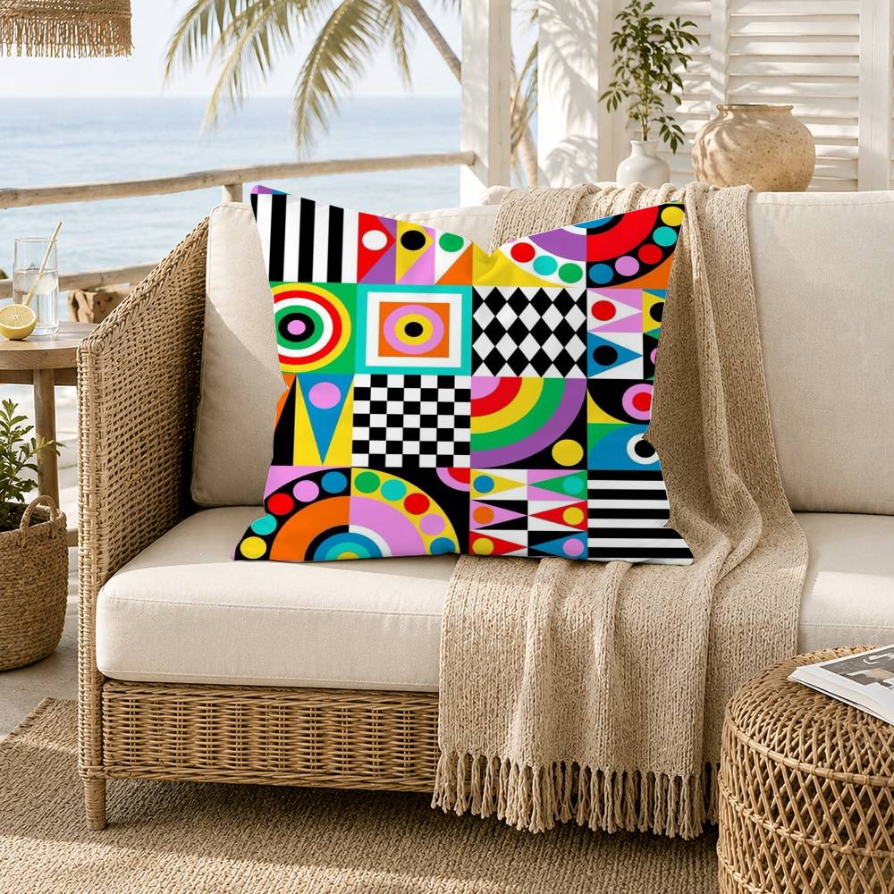 Striped ColorBlocking Art Pattern Pillow Case for Sofa Living Room Home office Decor Protective Cover