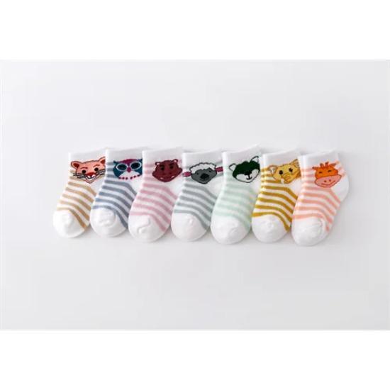 

Lawadka 7Pairs/lot Newborn Baby Boys Girls Socks Summer Mesh Thin Cotton Cartoon Infant Socks For Boy Girl Casual 0-24Month 0-9Month(XS)