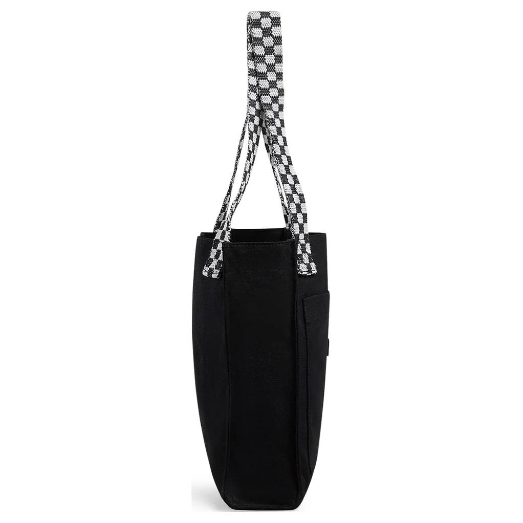 Vans Iconic Checkerboard Pattern Cotton Tote Bag Unisex Tote Bags Black VN000GG2BLK