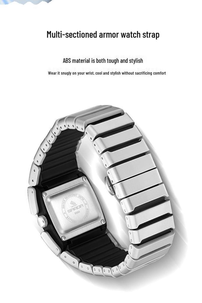 In-Stock Black Tech Y2K Alien Armor Retro Watch with Luminous High-End Finish