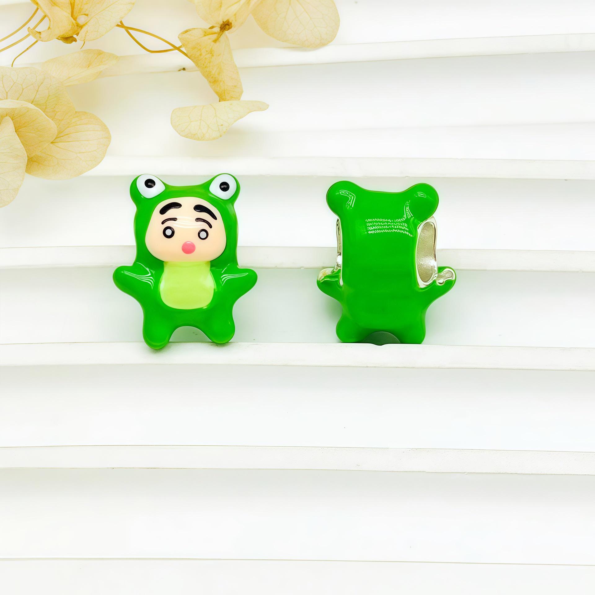 DIY Handmade Cartoon Piggy Bear Oil-Painted Loose Beads Bracelet