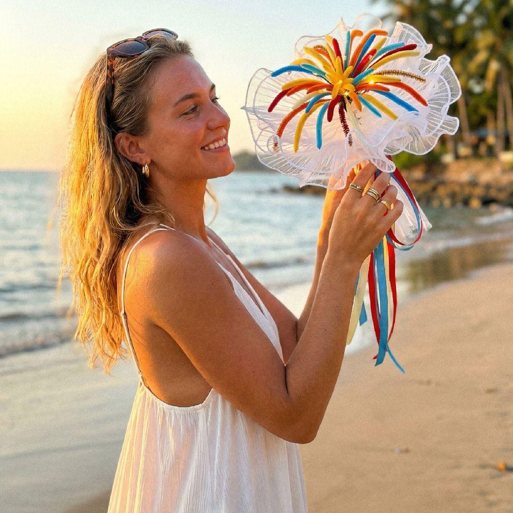 Romantic Twist Stick Bouquets Material Kit Unfinished Creative Bouquets DIY Material Package Bendable Stems Colorful