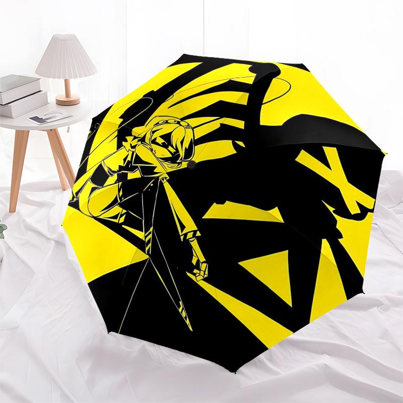 1pc Naruto Uzumaki & Sasuke Uchiha Outdoor Umbrella - Automatic Opening/Closing, Portable 3-Fold Design, 8-Bone Iron Frame, Perfect Gift for Fans, Tra