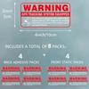 Warning GPS Tracking System Equipped Car Sticker 4x2 Inches Anti-Theft Protect Vehicle Windows Safety Warning Decals Waterproof Door Cling 8 Pack Red
