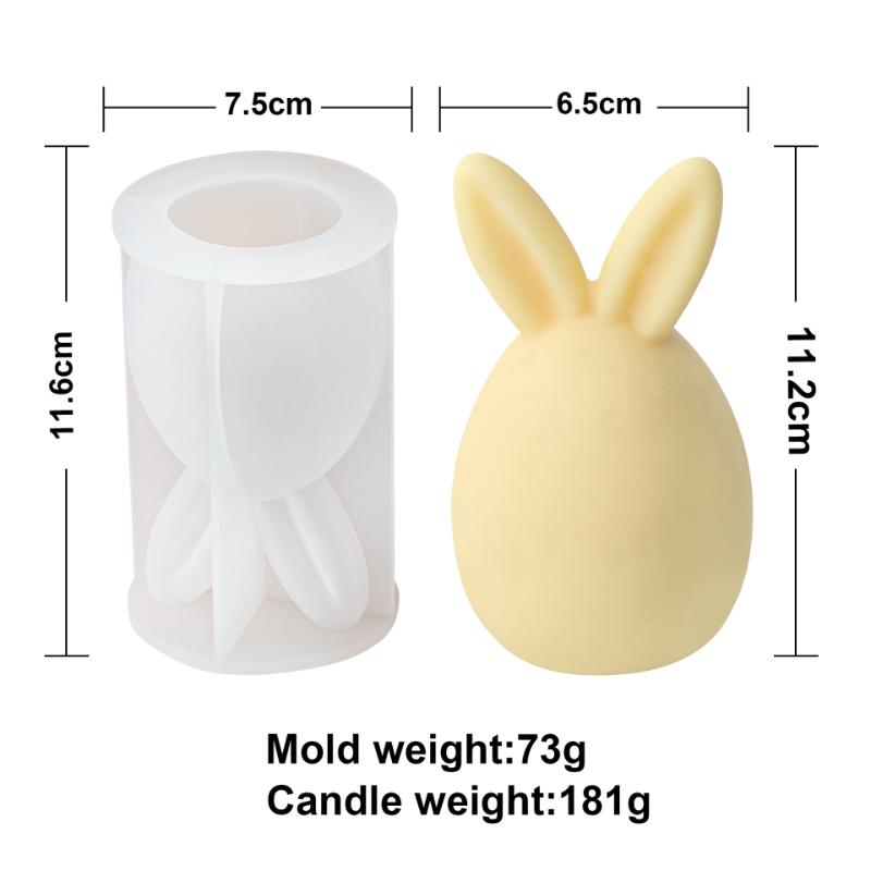 3D Eggshell Rabbit Silicone Candle Mold Creative Easter Animal Aromatherapy Plaster Resin Handmade Soap Chocolate Baking Tools