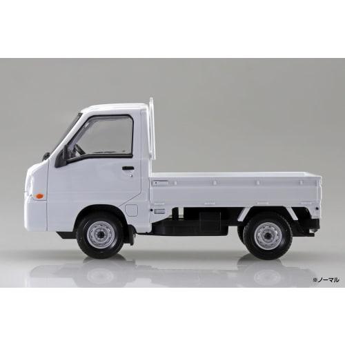 Aoshima Bunka Kyozai 1/32 Scale Rakupla Snap Kit No.05-FW Subaru Sambar Truck Frost White Pre-Colored Plastic Model Kit (Car)