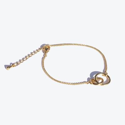 Surgical Steel Double Circle Pendant Gold Bracelet