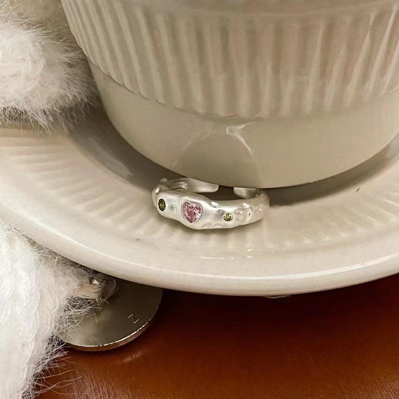 Dopamine Love Zircon Diamond Open Ring - High-End Fashion Statement