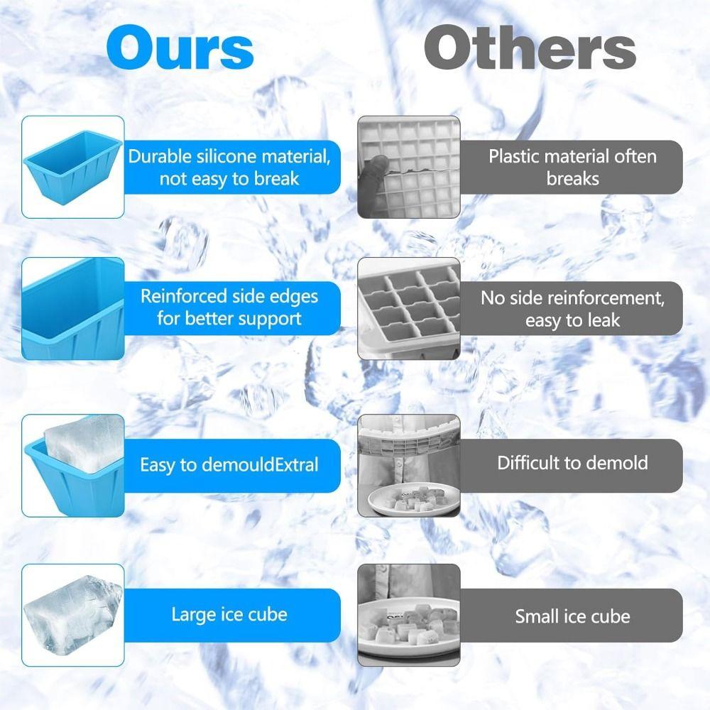 Extra Large Large Ice Cube Mold Foldable Extra Large Ice Box Efficient Big Ice Tray  Ice Bricks