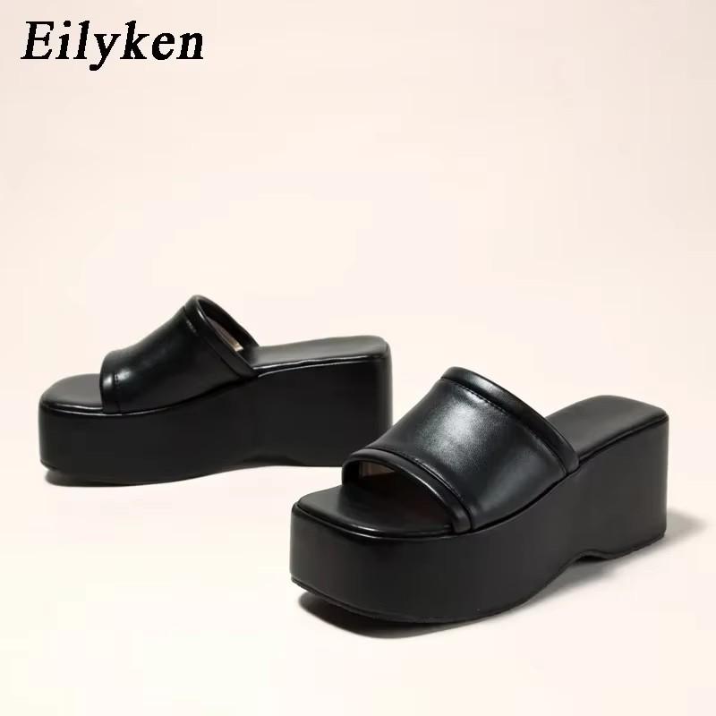 Fashion Eilyken Summer Fashion High Wedges Platform Slippers Women Sandal Shoes Ladies Peep Toe Slip On Outdoor Beach Slides