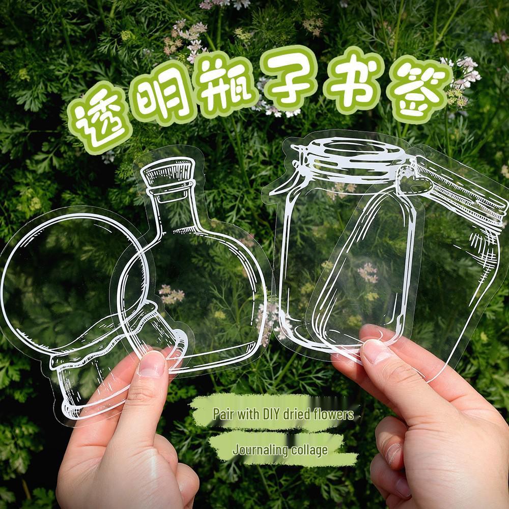 DIY Dried Flower Bookmark Stickers - Handmade Transparent Plant Specimen Material Pack