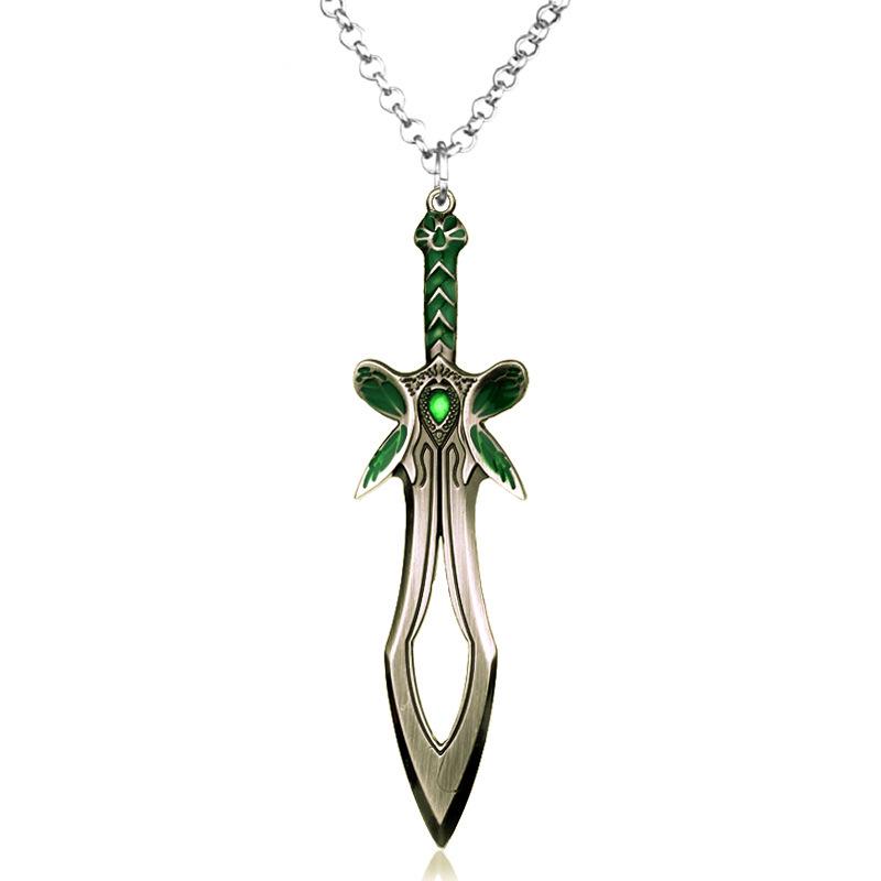 DOTA2 Weapon Model & Portal Scroll Pendant Necklace with Dota Logo Keychain