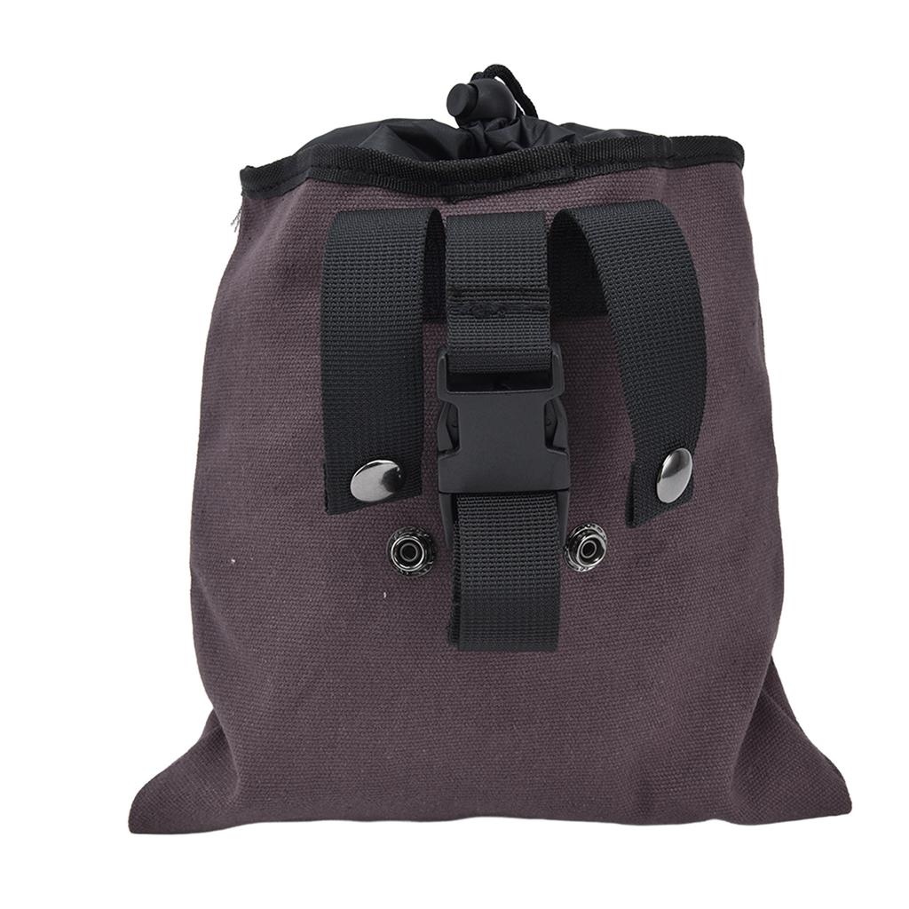 Foraging Bag Canvas Foldable Portable Thick Unique Simple Appearance Belt Fruit Picking Pouch for Outdoor CampingBrown