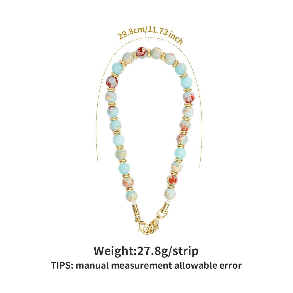 High-End Men's & Women's Fashion Cat's Eye Stone Beaded Phone Chain Lanyard