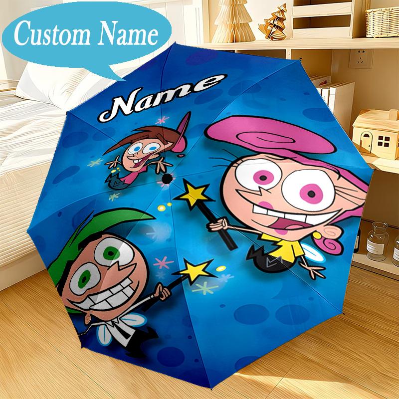 Custom Name Umbrella Magical Adventure OddParents Umbrella 8-Frame for Travel, Camping, Casual Lightweight Portable, Essential for Family Gifts