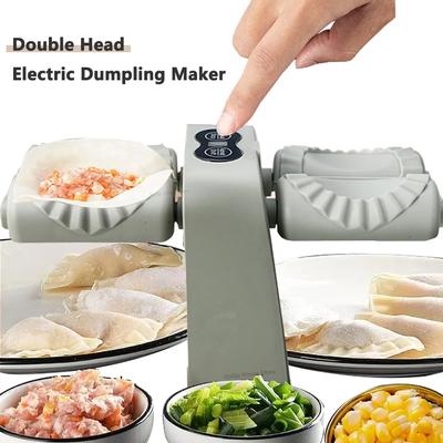 Automatisk Elektrisk Dumplingsmaskin Dubbelhuvud Dumplingsformar DIY Pressning Dumpling Ravioli Verktyg Kökstillbehör