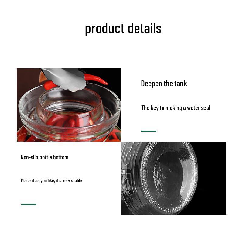 COKRSUPE Thickened Glass Pickle Jar