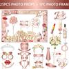 Suprimentos para Festa de Casamento Adereços de Papel para Cabine de Fotos e Conjunto de Moldura Decorações Divertidas de Fundo para Diversão e Fotografia de Casamento