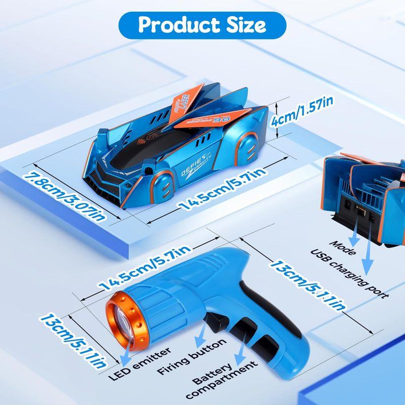 Infrared Laser RC Car Wall & Ceiling Climbing Stunt Drift Vehicle Anti-Gravity Remote Control Light-Chasing Racing Toy for Kids