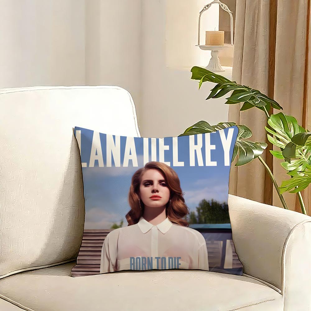 Lana Del Rey Hot Music Album Cushion Cover Reversible Plush Pillow Cover Soft Fluffy Home Decor for Sofa Bedroom