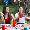 3Pcs n Flag Plastic Tablecloth Patriotic Red White Blue Star Disposable Table Cover 4th of July Rectangle Table Cloth for Independence Memorial Day