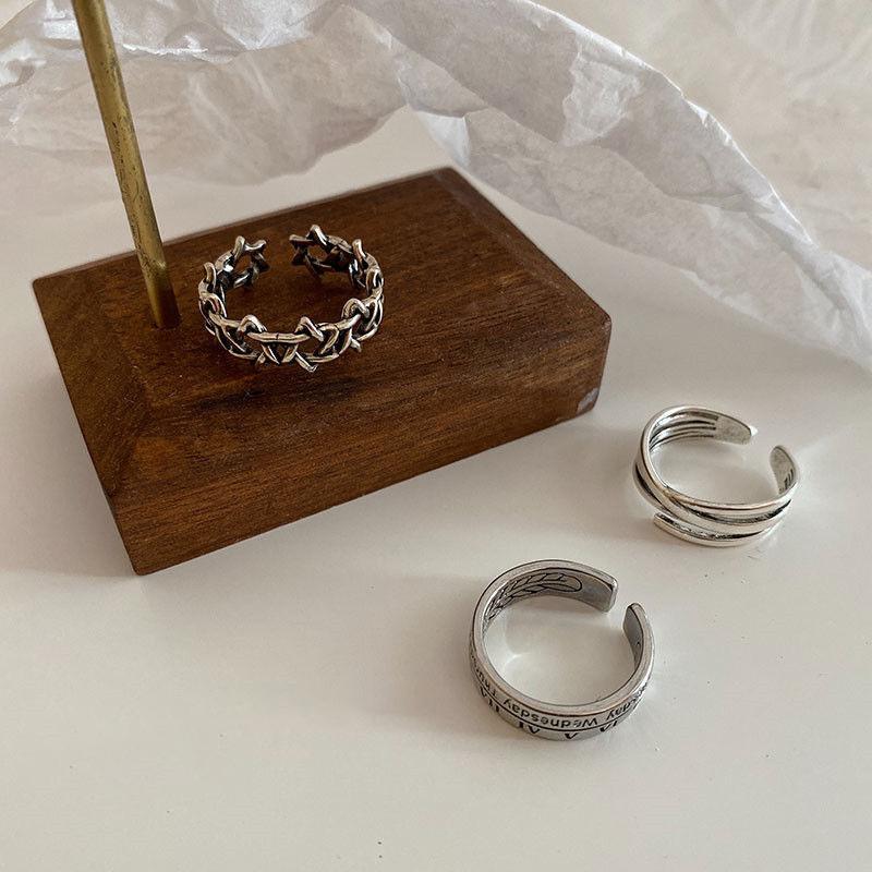 3 Stück Punk Stil Legierung Breite Hip-Hop Für Männer Frauen Fingerring Vintage Römische Ziffern Ringe Öffnung Verstellbarer Ring Schmuck