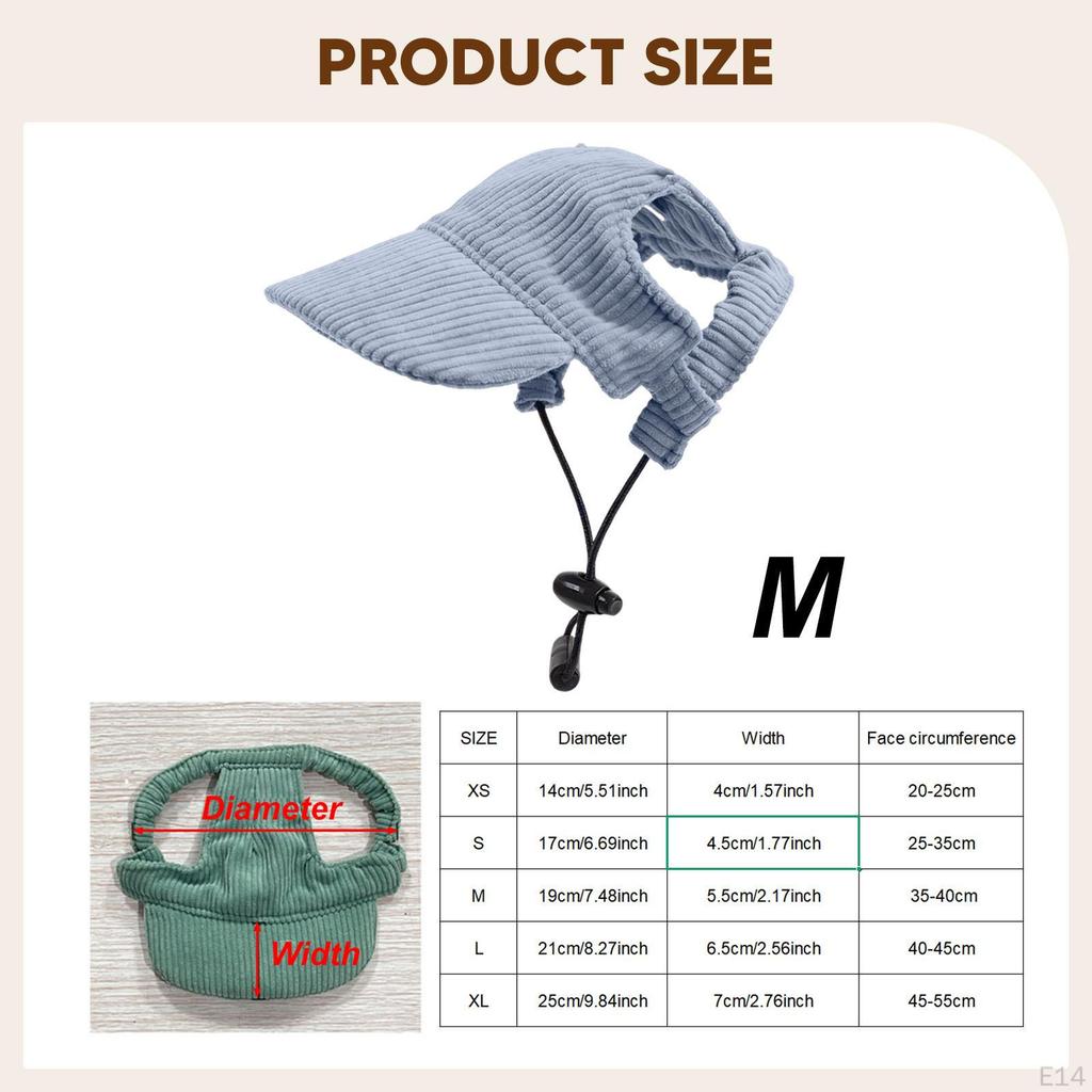 Dog Baseball Adjustable Fashion Corduroy Comfortable Puppy Sunbonnet Sun Protection Hat for