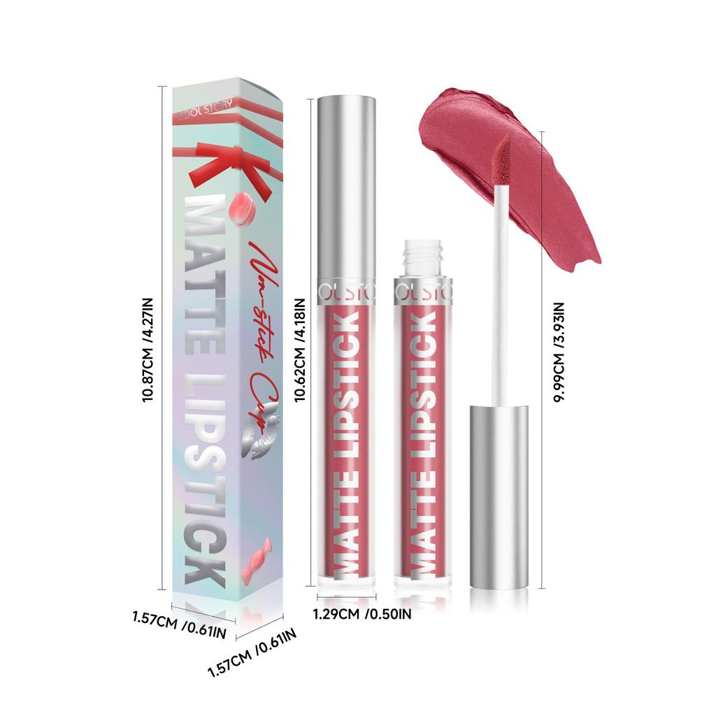 Non-stick Cup Matte Color-fixed Lip Glaze Velvet Matte Surface Not Easy To Decolorize Liquid Lipstick Sexy Long-lasting Color Waterproof Lip Gloss