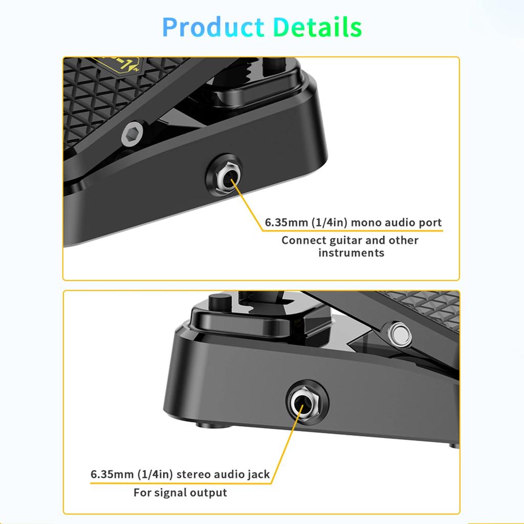2-in-1 Dual Control Silent Buffer Metal Chassis Stereo Interface No Power Required Volume Expression Guitar Effect Pedal Tool