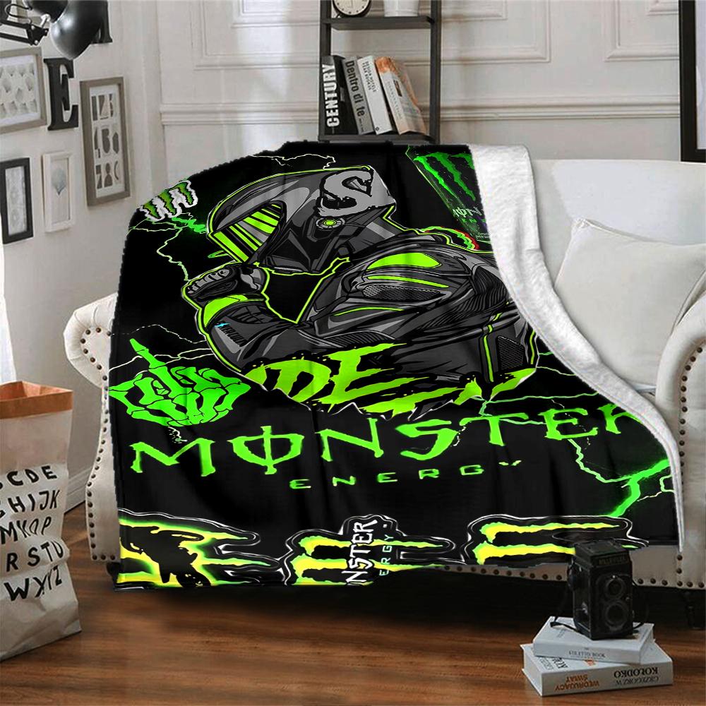 Monster Energy Drink Blanket Soft Throw Blanket For Home Bedroom Bed Sofa Travel Office Solid Christmas Blanket