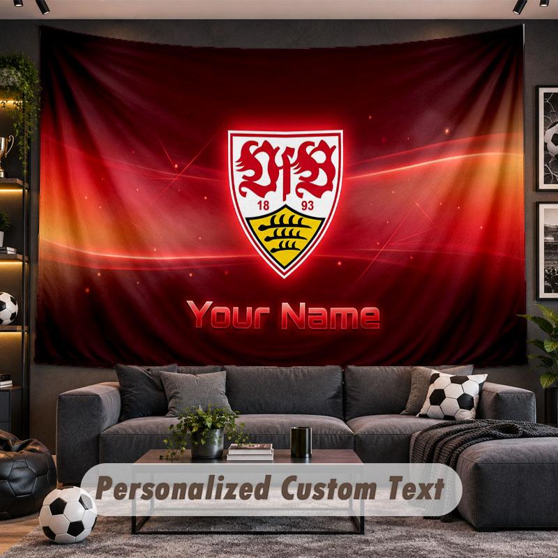 Wall Hanging Tapestry Custom NameVfB Stuttgart FC Pattern Personalized Printed Fabric Wall Decor