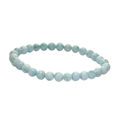 [K KOUOKU] Larimar Bracelet, Power Stone Bracelet, Natural Stone Prayer Beads (Larimar Bracelet - 6.4mm)