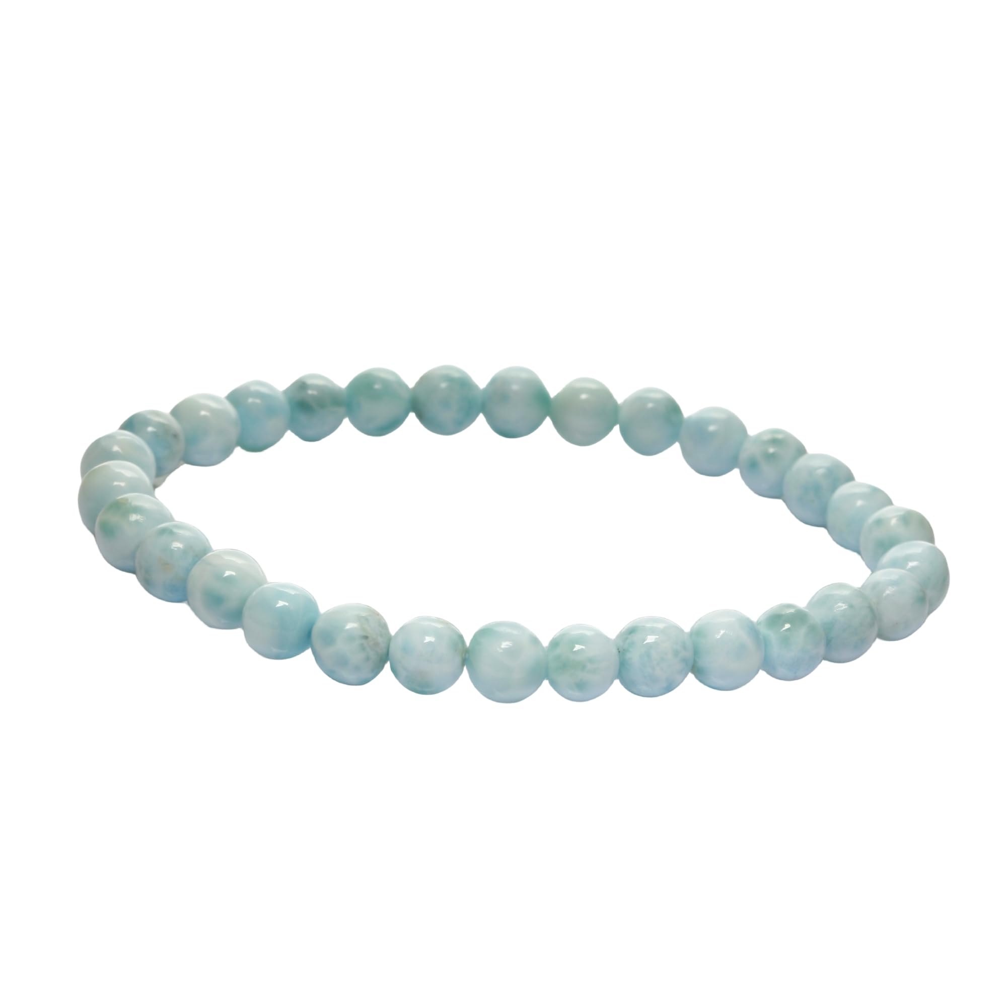 [K KOUOKU] Larimar Bracelet, Power Stone Bracelet, Natural Stone Prayer Beads (Larimar Bracelet - 6.4mm)