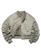 Rockpsycho Not Normal Crop Bomber Jacket Olive Green
