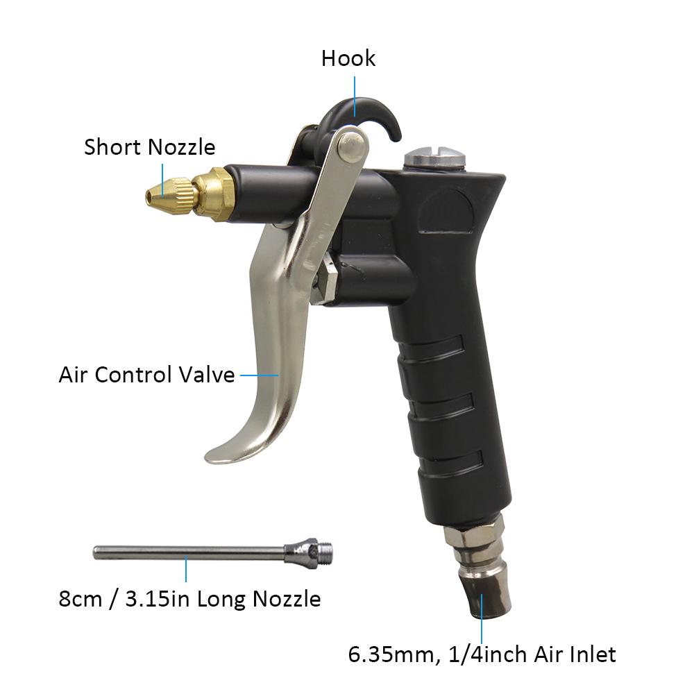 Air Blow Gun Red Plastic Handle Angled Bent Nozzle Air Duster Blow Gun Cleaner Air Blower Duster Blow Dust Gun