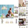 Eco-friendly Painted Wooden Easter Bunny Table Toppers For Decor