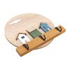 Wall Mounted Key Holder 3 Metal Hooks Round Wooden Key Holder for Entrances Corridors Bedrooms Living Rooms
