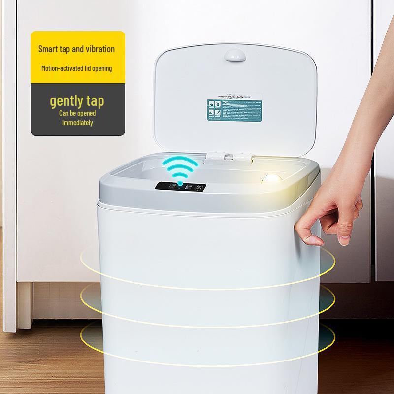 Silent Sensor Trash Can with Lid for Living Room, Bedroom, Bathroom, Kitchen