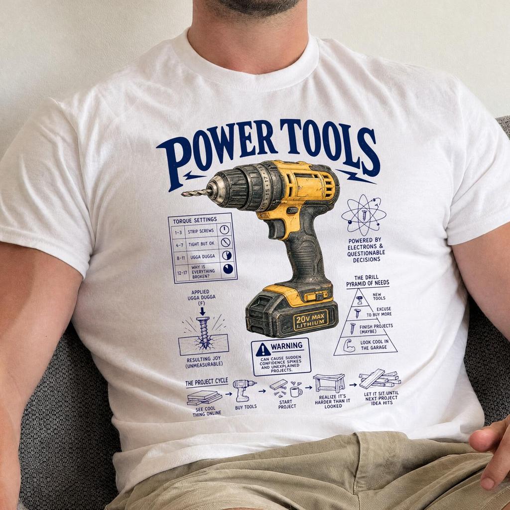 Funny Power Tools Shirt - Retro Crafts & Making Gift - Sarcastic Power Tools Clothing