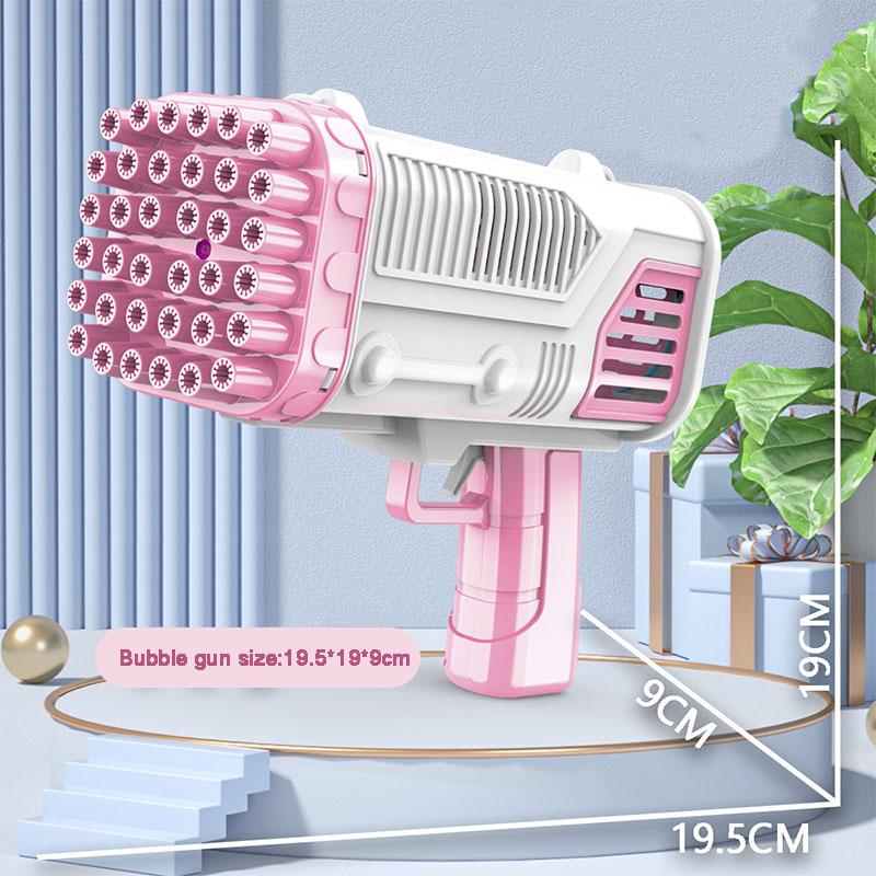 36-Hole Bazooka Bubble Machine Toy Electric Soap Water Bubble Blower With Light Summer Party Outdoor Toy For Kids Children Gift