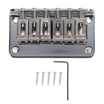 E-Gitarrenbrücke 6 Saiten 78mm Top-Load Zinklegierung Saitenhalter Instrumentenzubehör Silber