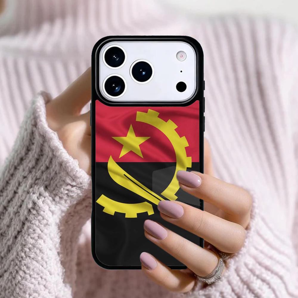 Angola flag Phone Case For Apple iPhone 17 Air 16E 15 14 Plus 13 12 11 Pro Max Mini Funda Cover