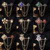 Baroque Rhinestone Pearl Corsage Necklace Brooch - Retro British Court Suit Accessory